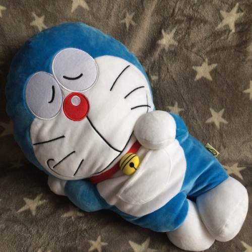 日本正版 哆啦a梦 机器猫 超大号睡眠毛绒公仔抱枕靠垫