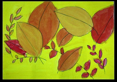 乔老师上课8:叶子(要求用同类色作画)