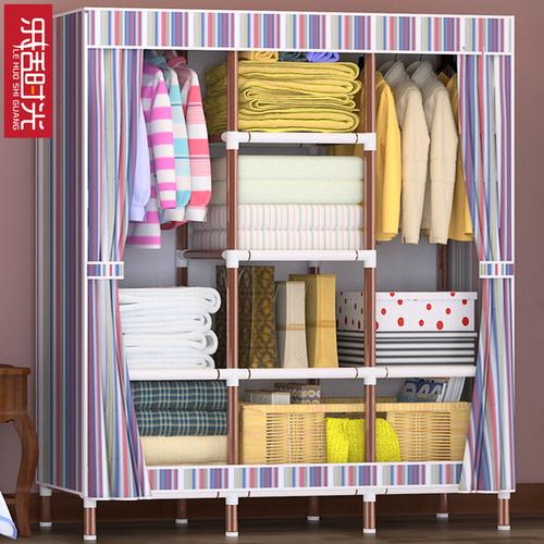 简易衣柜牛津布钢管加粗布衣柜组装收纳柜布艺简约现代经济型 25mm