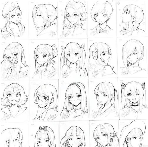 【板绘素材】女生发型绘画参考_板绘_女生发型_绘画_素材_文化_绘画