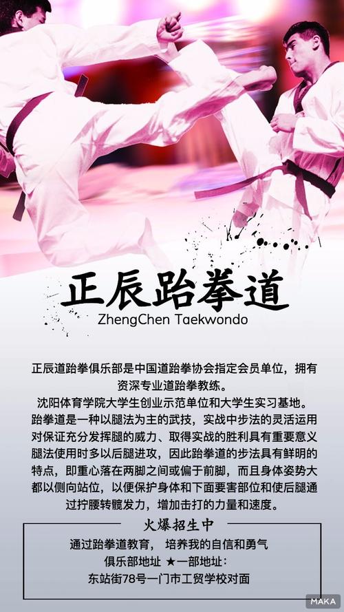 跆拳道招生宣传海报