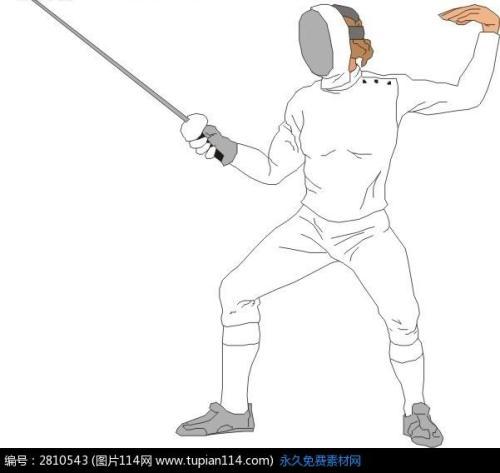 人物击剑简笔画