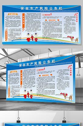 蓝色简约安全生产风险公告栏