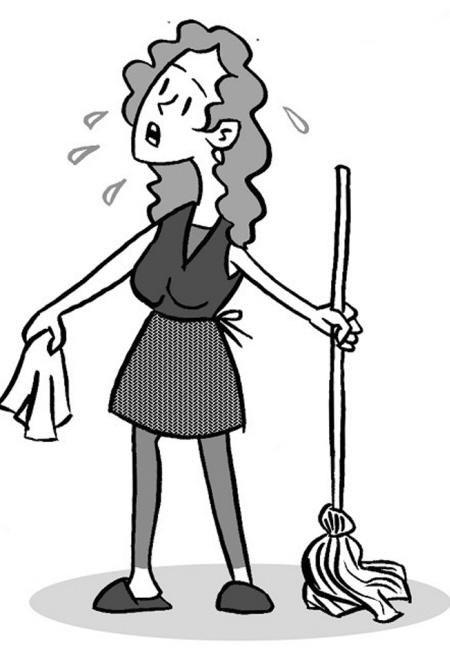 小男孩简笔画小女孩简笔画做家务情景简笔画 第1页妈妈做家务简笔画2