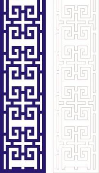 宝蓝色中式回形纹图案窗格镂空花纹