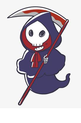 恐怖万圣节卡通死神镰刀骷髅