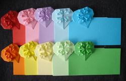 长方形折纸爱心手工纸心花怒放折纸 100张包 10个单色可选