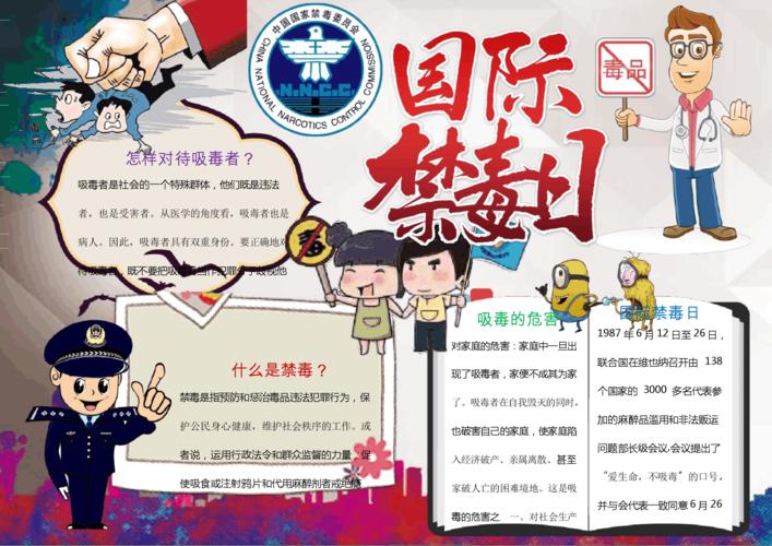 国际禁毒日小报手抄报word模板docx1页