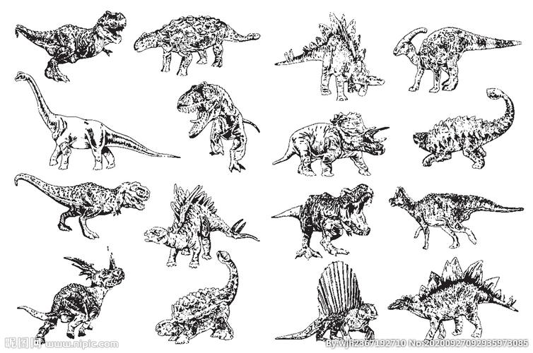 素描恐龙图片