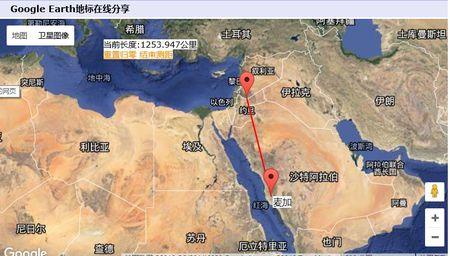 沙特麦加与叙利亚有多少公里
