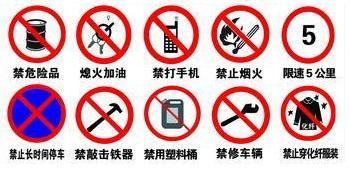 加油站的安全标志