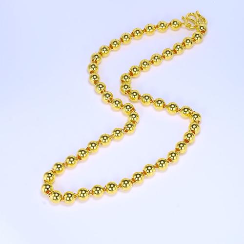 预售七天发货翠绿黄金项链足金999男士圆珠项链视频