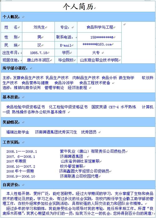 导购员个人求职简历模板