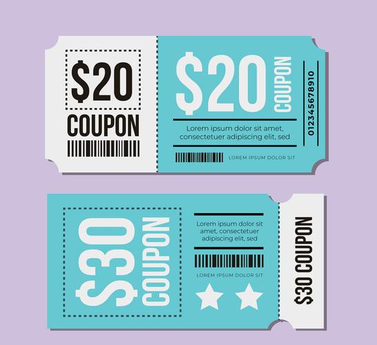 2款创意优惠券设计矢量图