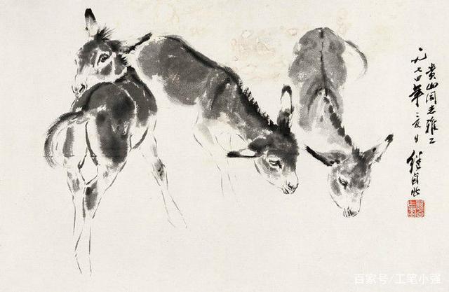 形神兼备栩栩如生.连环画大师刘继卣水墨动物画作品