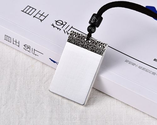 君呈999足银平安无事牌吊坠男项链复古风饰品刻字定做