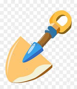 卡通2.5d黄色铲子插画