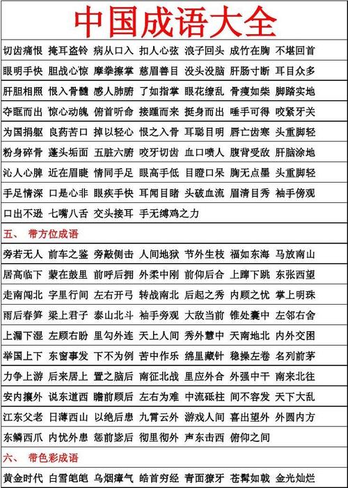 免费文档 所有分类 高等教育 文学 中国成语大全  中国成语大全 切齿