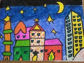 儿童夜景简笔画