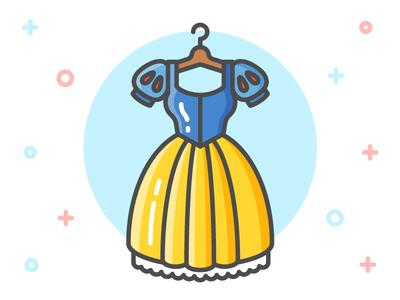 princess dress icon series: snow white