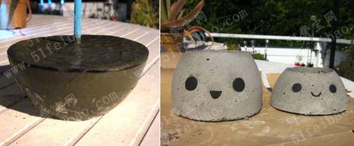 利用水泥自制多肉植物花盆