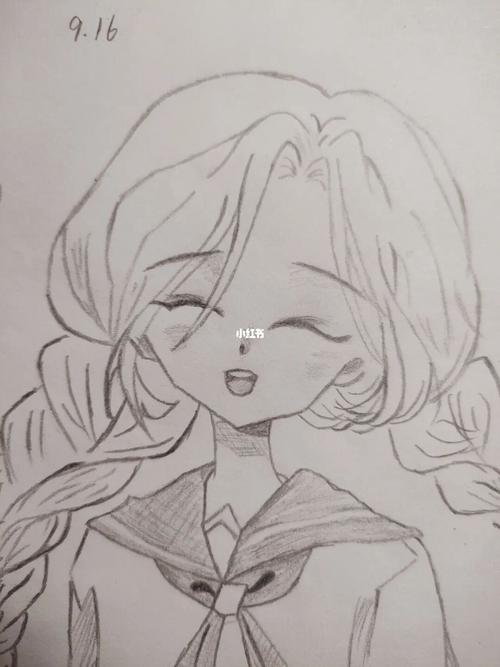 新手铅笔简笔画黑白女孩可爱_临摹_简笔画_铅笔_新手_绘画_画画_兴趣