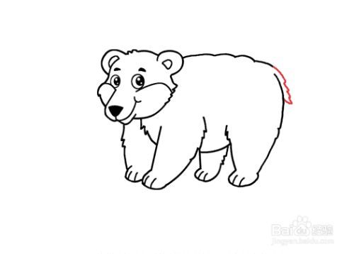 最后为北极熊添加一个小尾巴.
