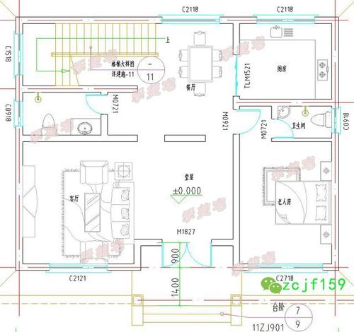 100平方米二层楼房图纸农村自建别墅设计图cad施工图精致典雅