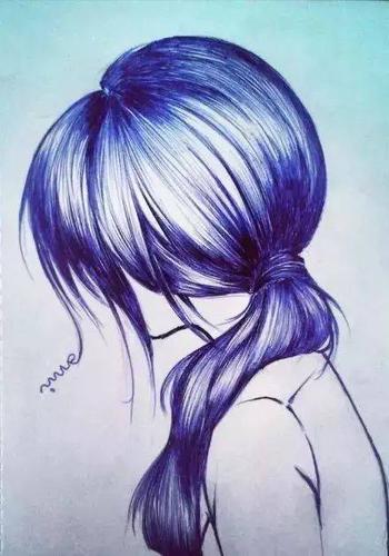 顺着头发的方向去塑造 不同发型颜色的彩铅教程 彩铅发型也是人物头像