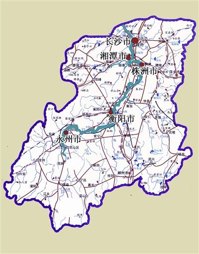湘江流域示意图  (资料照片)