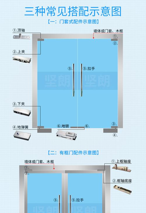 坚朗kinlong地弹簧玻璃门配件90度定位无框玻璃门地弹门有框门地弹簧