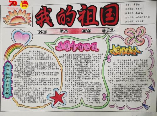 庆祝祖国母亲七十华诞手抄报,浓浓爱国情