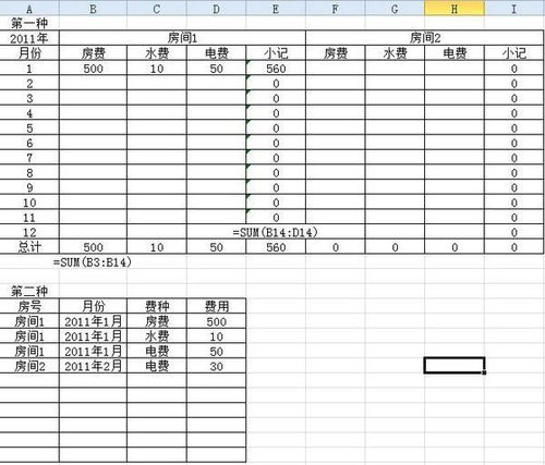 如何制作房屋出租excel表格