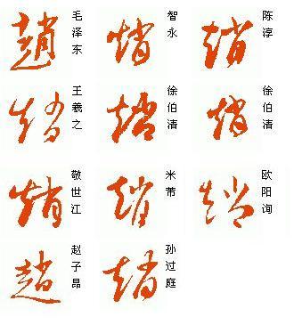 赵草书怎么写如图(名家手迹11款,点击看大图)