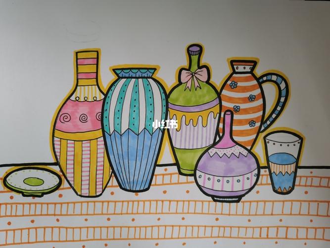 《漂亮的瓶子》儿童画_儿童画_人文_绘画