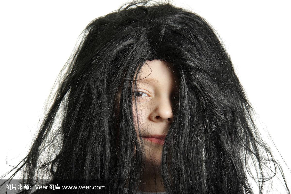 凌乱,缠结的头发,苍白的头发,水平画幅,人