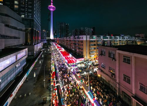 火爆的沈阳彩塔夜市