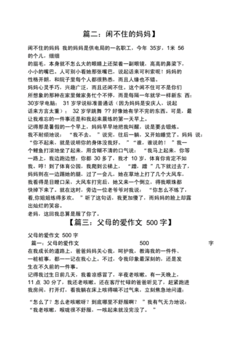 作文范文之闲不住的老妈作文500字docx6页