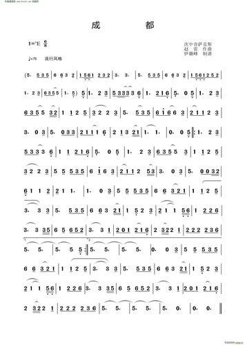 成都(次中音萨克斯) 歌谱简谱网
