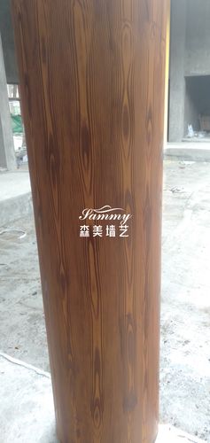 宜宾兴文县苗城印象二期外墙圆柱仿木纹漆案例_森美