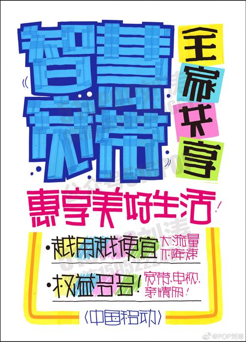 通讯【手绘pop海报】《智慧宽带】516pop