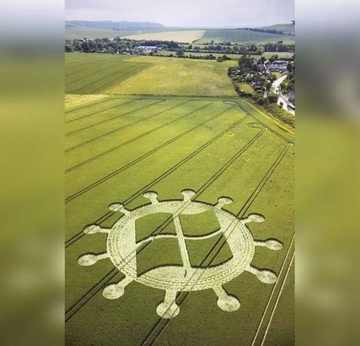 麦田怪圈中出现了神秘的 microsoft 和冠状病毒图案?