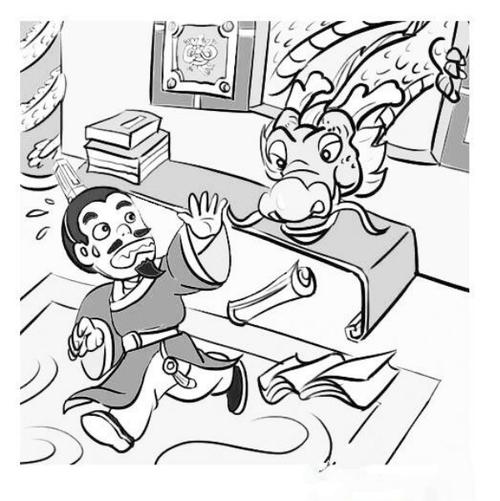 叶公好龙简笔画 成语故事简笔画 卡通简笔画