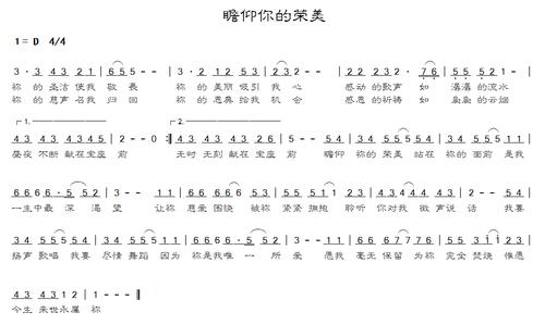 瞻仰你的荣美新心音乐