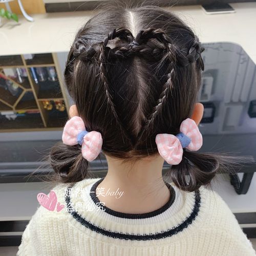韩版小清新蝴蝶蝴蝶结结发绳发圈儿童布艺扎头发饰品