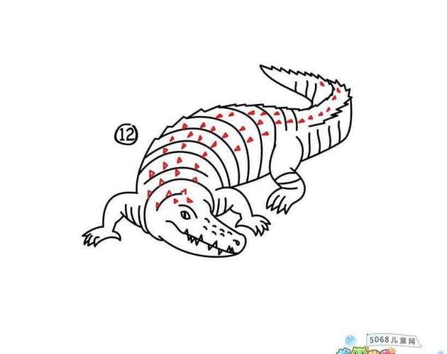 鳄鱼的简笔画 鳄鱼简笔画图片_鳄鱼儿童简笔画教程