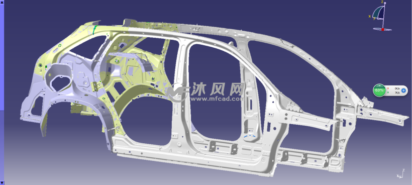 轿车侧围骨架模型(含侧围内外板,轮罩)