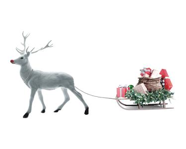 鹿拉雪橇矢量素材