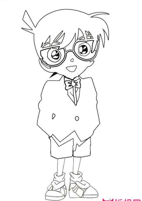 卡通人物简笔画图片名侦探柯南