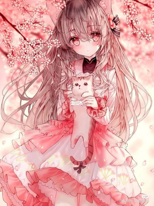 粉色系二次元少女_二次元_素材_素材其他